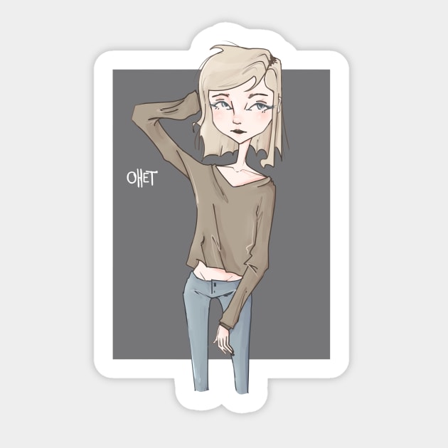 girl Sticker by rynshue